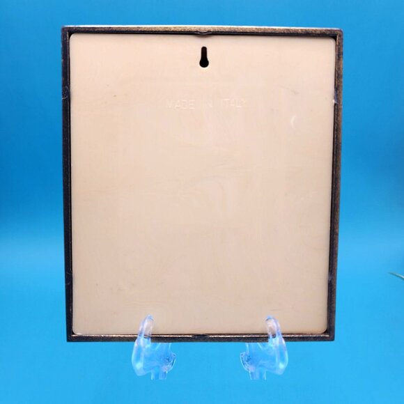 Vintage Flemish Floral Still Life Mini Art Print Italy Gilt-Look Frame w/ Glass - Picture 8 of 9